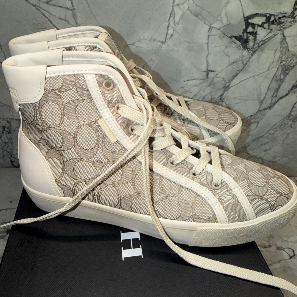 Coach Citysole Jacquard Stone Logo High Top Sneakers  Athletic for Women's - Picture 3 of 6